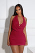 Opal Glow Lace Up Halter Mini Dress